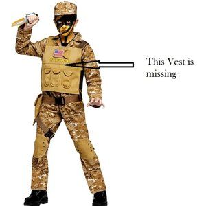Boys NAVY SEAL Halloween Costume Size Med 8/10 Combat Soldier *MISSING Vest*